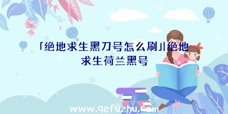 「绝地求生黑刀号怎么刷」|绝地求生荷兰黑号